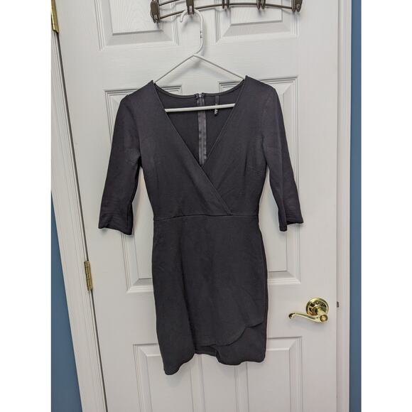 Lulus Dress Size S Mini Bodycon Black LBD Tight Sexy Going Out Club V Neck - Picture 2 of 9